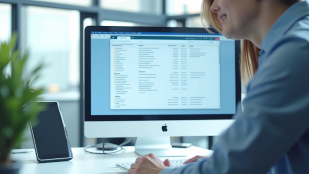 Organized digital folder structure displayed on computer screen showing categorized expense receipts