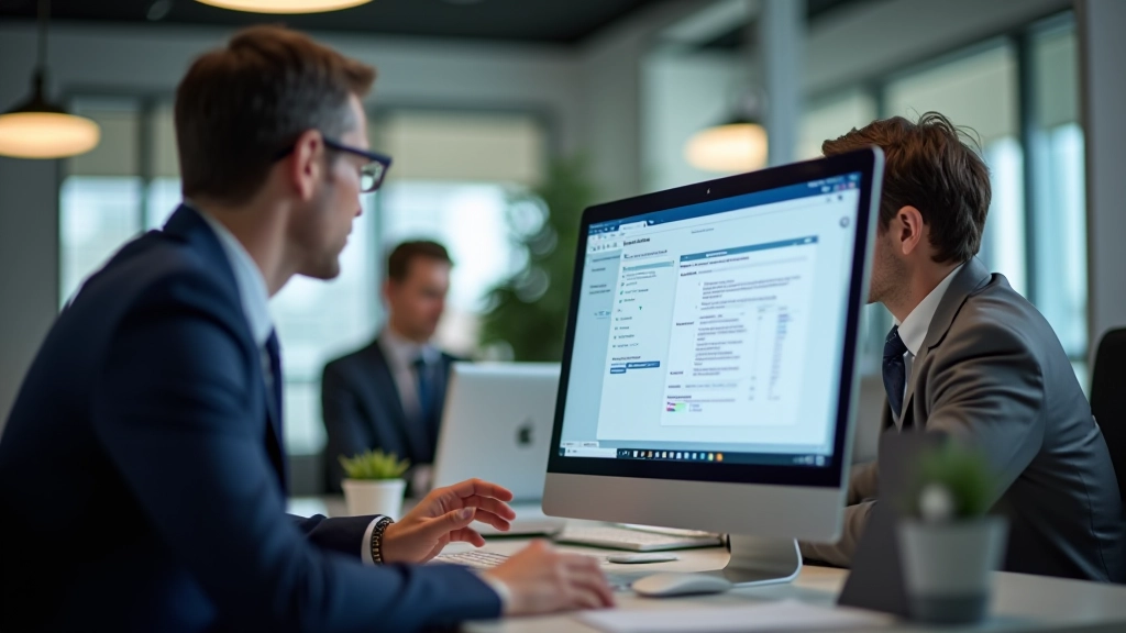 Finance team reviewing digitized expense documents on computer